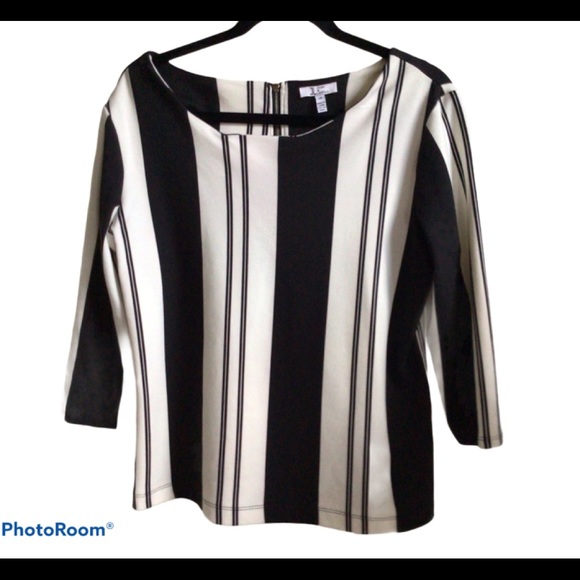 Jules & Leopold Tops - Jules & Leopold Classic Striped Black White Blouse